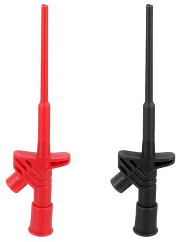 2 pezzi multimetro cavo sonda di prova, professionale isolato rapido gancio clip, punta di prova isolata 10a morsetto a coccodrillo sonda di prova con presa a banana da 4 mm, morsetto di prova