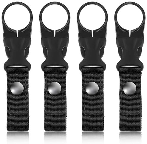 Wasserflaschenhalter Clip, 4 Stück Schlüsselanhänger Flaschenhalter mit Gürtelschnalle, Nylon Gürtel Flaschenhalter Clips für Camping Wandern Reisen Angeln Outdoor
