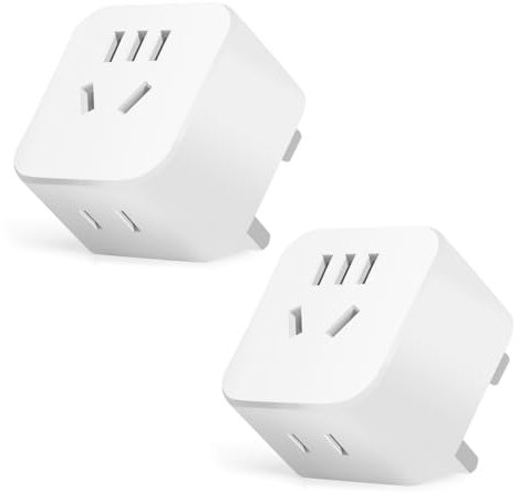 2-Pack Chinese to UK Plug Adapter,QRUIHC 2/3 Pin China to 3 Pin Travel Adaptor,UK to USA AUS Plug Converter Charger for China/America/Australia/Japanese