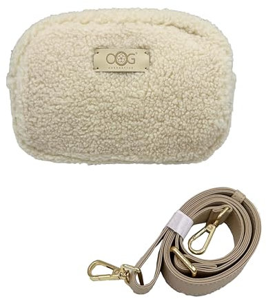 OOG Teddyfell Optik Plüsch kleine Gürteltasche Crossbody Bauchtasche Umhängetasche Wolle Uni Fluffy (Beige)
