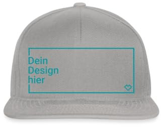 Spreadshirt Personalisierbare Cap Selbst Gestalten mit Foto und Text Wunschmotiv Snapback Cap, One Size, Graphit/Graphit