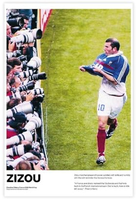efhavce Zinedine Zidane Frankreich, Zizou Real Madrid Fußball-Poster, Leinwandposter, Wandkunst, Dekordruck, Bild Gemälde für Wohnzimmer, Schlafzimmer, Dekoration, 30 x 45 cm