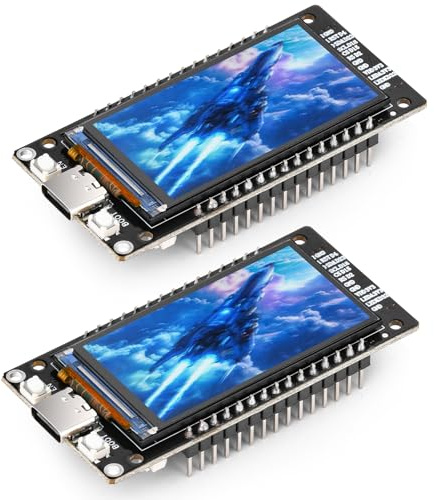 diymore 2PCS für ESP32 Entwicklungsplatine mit 1.96inch LCD Display 2.4 GHz WLAN WiFi Bluetooth BLE MCU CH340 Chip für ESP32 Nodemcu USB C