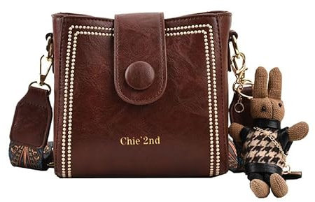 Dragentle Vintage Fashion Handtasche, verstellbarer breiter Riemen Leder Umhängetasche, Damen Umhängetasche