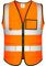 GOOPEEG Warnweste， Reflektierende Sicherheitsweste Workwear Taschen Hallo Vis Dauerhafte Weste Mit Reflektierenden Bändern Verkehrsarbeit Weste Reflektierendem(Orange,XXL)