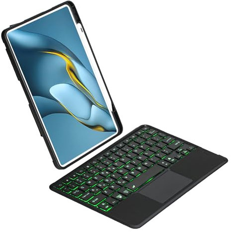 Funda de teclado para Huawei MatePad de 11.5 pulgadas, retroiluminada, inalámbrica con funda desmontable con soporte ajustable, soporte para lápices MatePad de 11.5 pulgadas (negro)
