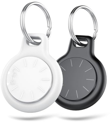 Air Tracker Tags 2 Pack, Item Locator Compatible With Apple (IOS Only) Replaceable Battery, Item Finder For Keys,Luggage,Suitcase etc, IP67 Waterproof Smart Tracker Air Tag-2 PCS with Holder Keychain