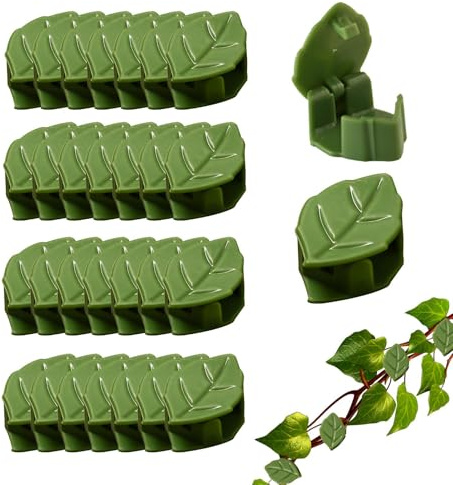 Kletterwand-Clips für Pflanzen, Wand-Clips für Ranken, 30 x selbstklebende Blätter, unsichtbare Haken, Gartenzubehör, Befestigungen für drinnen und draußen, Gartendekoration