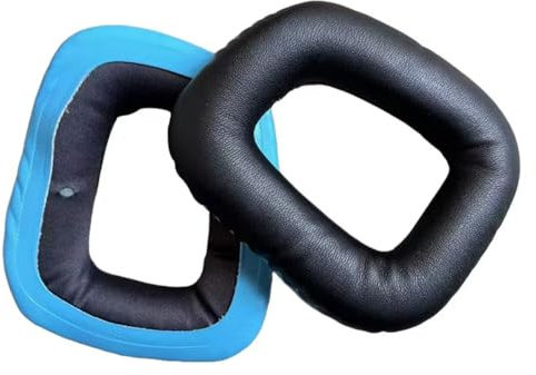 Ersatz Ohrpolster Kompatibel mit Logitech G930 G430 F450 G35 G231 kabelloses Gaming-Headset Ohrenschützer Atmungsaktives Mesh+Memory Schwamm Proteinhaut Abdeckung (ProteinHaut BU,1:1)