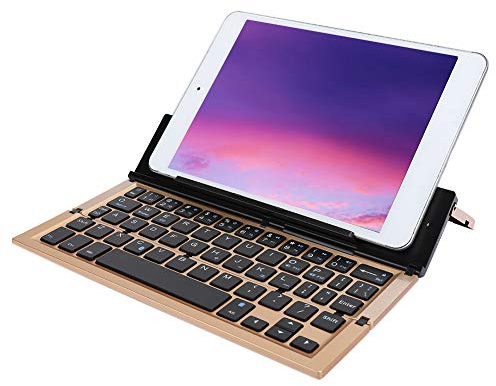 EIMSOAH Foldable Keyboard Ultra-Thin Stand Gold Computer Parts for PC Accessory Office Workers Game Lovers Aluminum Alloy