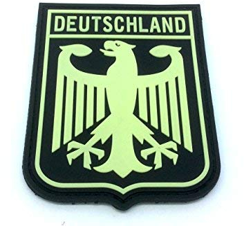 Patch Nation Deutschland Adler Leuchten im Dunkeln-Flaggen PVC Klett Emblem Abzeichen Patch