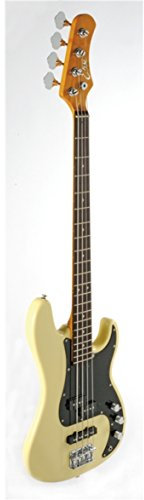 EKO GUITARS - VPJ-280V Vintage White, Basso Elettrico 4 Corde, Serie Tribute Vintage, Corpo in Tiglio, Manico in Acero, Tastiera 21 Tasti in Resina Eko WPC, Colore Vintage White