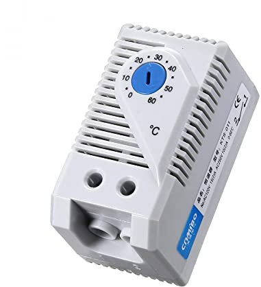 sourcing map Mechanical Thermostat, KTS011 0-60°C Adjustable Compact Normally Open(N.O) Temperature Controller Switch