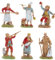 Moranduzzo Set 6 Neapolitanische Hirten für 6 cm Krippe Maßstab 1:32 – MINI 6 – Unzerbrechliche Figur, Stil '700, Handbemalt, Bildhauer M. Landi, Hergestellt in Italien
