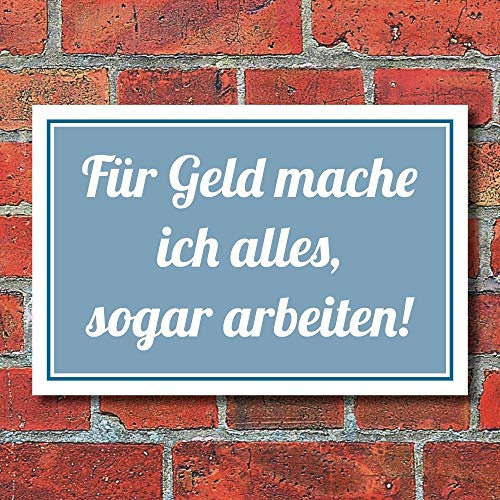 WERBEPUNKT. Schild Für Geld Mache ich Alles sogar Arbeiten Geschenk 3 mm Alu-Verbund 300 x 200 mm