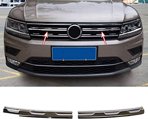 BNHHB Für Volk swagen VW Tiguan MK2 2016-2019 Chrom Kühlergrill Grill Leisten Blenden Edelstahl, Auto Grille Zubehör