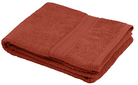 Stof - Serviette de Bain - Taille 70x140 cm - 100% Coton Bio - Couleur Terracotta - Modèle Lagune - Linge de Bain - Lavage à 40 - Qualité Exceptionnelle