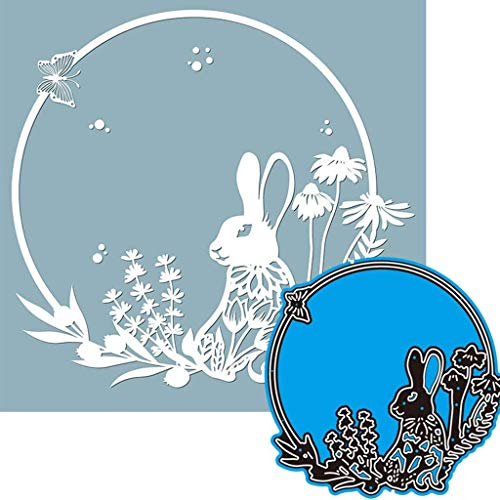 YunTrip Stanzformen für Grußkarten, Gras, Hase, Kreis, Metall-Stanzformen für DIY Scrapbooking, Alben, Prägung, Foto, Basteln, Papier, Karten, dekorative Bastelarbeiten