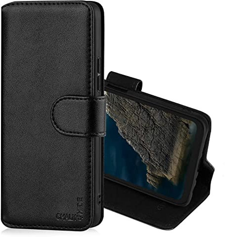 CHALK & HIDE - Real Leather Book Wallet Flip Case Cover For Nokia XR20, Real Leather Design With Card Slot, Magnetic Closure and Built In Stand - Black