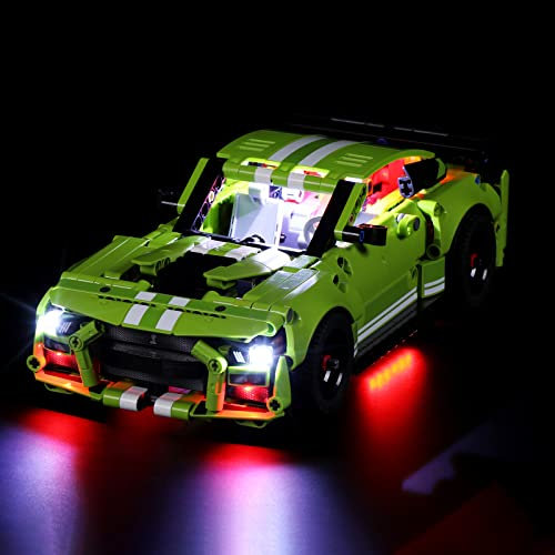 cooldac LED-Beleuchtungsset Kompatibel mit lego Technic Ford Mustang Shelby GT500, USB-Verbindungsbeleuchtungsset, Kompatibel mit lego 42138 (nur Lichter, Keine Modelle)
