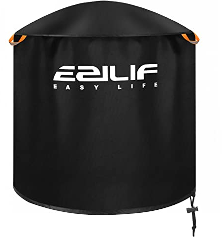 EZILIF Grillabdeckung Wetterfest Kugelgrill Abdeckung 210D Oxford-Stoff Grill Abdeckhaube Rund mit Reflexstreifen Abdeckhaube Gasgrill Grillhaube BBQ Cover für Weber, Brinkmann, Char Broil (Φ79x 68cm)