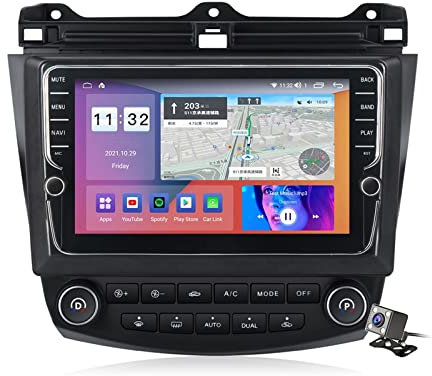 ZhiQin Android 11 Double Din in-Dash Car Stereo for Honda ACCORD 7 2003-2007 9'' Screen Multimedia Receiver with Carplay Android Auto Bluetooth FM AM RDS Internet Radio GPS SWC DSP,K700S