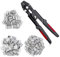SPEEDWOX Pince à sertir de 25,4 cm avec 180 pièces en aluminium à double barillet et manchons de boucle pour câble métallique avec poignée ergonomique jusqu'à 2,2 mm