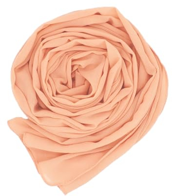 WANSSY® moderner Chiffonschal lang Schal Stola Tuch für Hochzeit Abendkleid in verschiedenen Farben Größe L (Apricot)