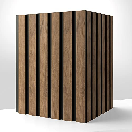 3D Wandpaneele Nussbaum Dekor ABSCHLUSSLEISTE Links Lamellenwand Jupiter in Holz Optik Akustikpaneel zur Wandverkleidung leichtes Polystyrol Decor