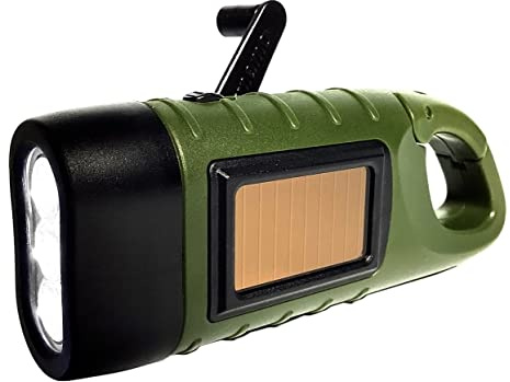 Night Owl Wind‑Up & Solar LED Torch – Eco‑Friendly Rechargeable Light, No Batteries Needed – Compact, Durable, 3‑LED Beam – Ideal for Camping, Hiking & Emergencies