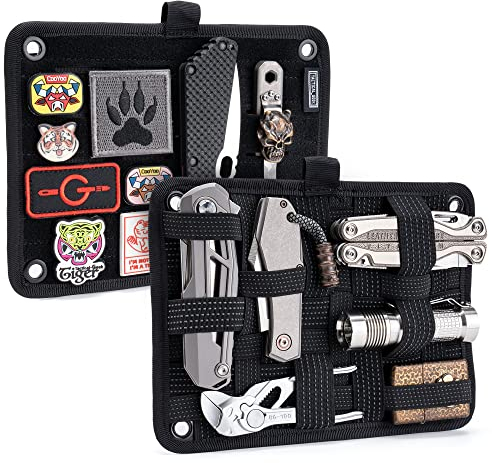 TACTICAL GEEK TCM Organizer Per Accessori Zaino Borsa a Tracolla Piccolo Organizzatore per Borse patch Piastra porta patch in Hook&Loop Gancio anello Pannello per patch morali con cinghie elastiche