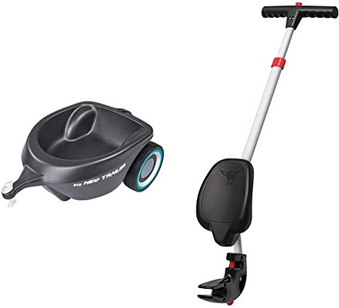 Big-Bobby-Car Neo Trailer Anthrazit - Bobby-Car Anhänger für drinnen und draußen & Big - Multi-Schubstange - 4-Fach höhenverstellbare Schiebestange