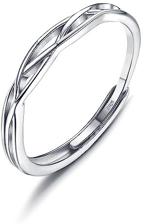 KALVICA Ring Sterling Silber 925 für Damen Herren Keltischer Knoten Minimalistisch Ring Vintage Silberring Finger Ring Stapelbare Verstellbar Ring Modeschmuck Geschenk