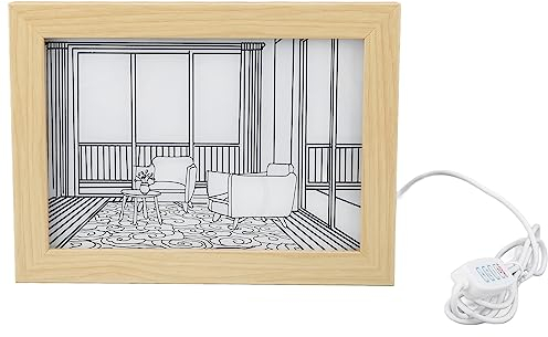 banapoy Leuchten Malerei, Japanischer Anime-Stil 3 Beleuchtungs Modi Leinwand Wand Kunst Einfach zu Versorgen und zu Installieren Usb Angetrieben LED-Bilder Leuchten (S)