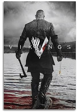 Vikings Ragnar Lothbrok Poster, dekoratives Gemälde, Leinwand-Wandposter und Kunstdruck, modernes Familienschlafzimmer-Dekor-Poster, 50 x 75 cm