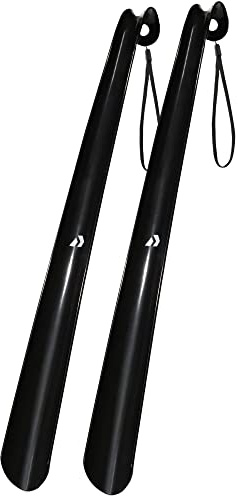 Nextnoid Shoe Horn Long Handle for Seniors - 16.5 Straight & Sturdy Long Shoe Horn for Men, Women & Kids - Black