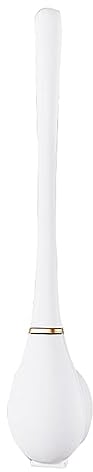 BURLOE Silikon Klobürste Mit Flachem Und Biegsamem Kopf, Flexible Toilettenbürste Aus Silikon, Moderne WC Bürste Für Die Wandmontage Ohne Bohren Mit Chnell Trocknendem Ständer,Weiß,1pcs