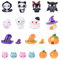19 Stück Mini Figuren Halloween Harz Miniatur Ornamente Klein Kürbis Schädel Vampir Geist Fledermäuse Hexenhut Halloween Dekoration Figuren für Garten Tischdeko Bonsai Puppenhaus Landschaft