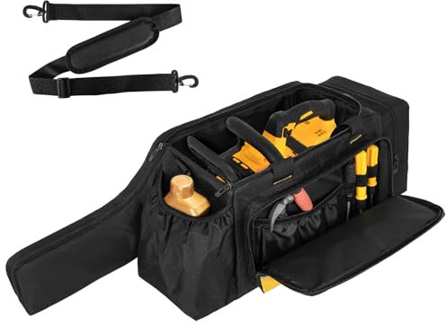 Jaffzora Chainsaw Case,Waterproof Chainsaw Storage Bag Compatible with DEWALT 20V12 Inch and Greenworks 24V12 Inch Cordless Power Chainsaw&Accessories, Black