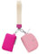 Mum's memory Mini-Geldbörse mit umlaufendem Reißverschluss für Damen, Doppeltasche, Handgelenk, tragbar, Schlüsselanhänger, Geldbörse, Münztasche, Mini-Frauen-Münzfach, Rosarot und Rosa, Bb009