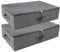 Pack de 2 cajas de almacenaje plegables bajo la cama con tapa, contenedores de almacenaje de tela sólida para mantas, ropa, zapatos, juguetes