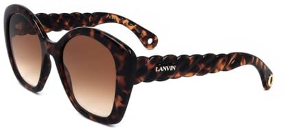 Lanvin LNV628S 214 Havana Sunglasses Woman Iniettato, Modified Rectangle, 54
