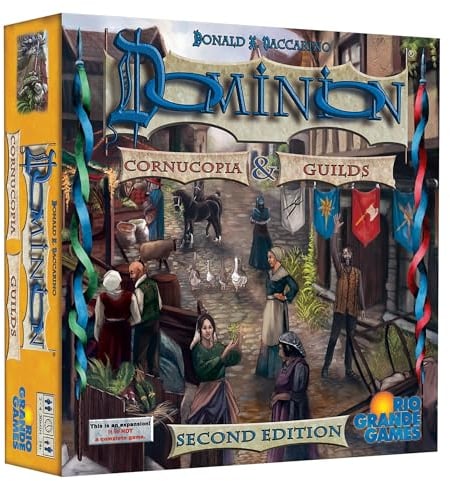 Rio Grande Games: Dominion Cornucopia & Guilds 2nd Edition – Erweiterungs-Deck-Brettspiel, Zeit der Ernte, ab 14 Jahren, 2–4 Spieler, 30 Minuten