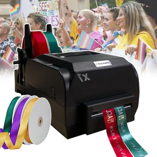 smafoseedding Digitale Satinband-Druckmaschine, Satinband-Druckmaschine, unterstützt 50+ Sprachen, mit Bandhalter, Druckgeschwindigkeit: 150 mm/s, Druck einfacher einfacher einfacher Text, Muster,