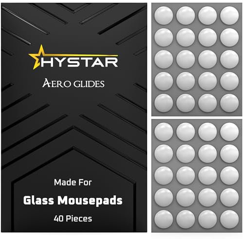 Hystar® Aero Glides Patins à 40 points pour tapis de souris en verre PTFE haute densité arrondis et polis pour une utilisation silencieuse