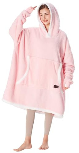 Catalonia Classy Decke mit Ärmel Oversize Hoodie Kuscheldecke-Kuscheldecke Zum Anziehen mit Ärmeln und Kapuze, Übergröße Deckenpullover Damen Frauen Warm Ärmeldecke Geschenke für Erwachsene Teenager