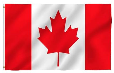 Kanada-Flagge, 150 x 90 cm, aus Polyester, wetterfest, doppelte Nähte, ideal für den Innen- und Außenbereich, lebendige und langlebige Farben