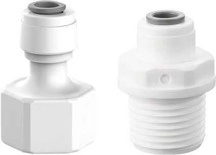 Lcyen 2 Stück 1/4 RO Wasser Gerade Rohrfitting auf 1/2 Weiblich/Außengewinde Push In Schnellverbinder, Wasserfilter Schnellkupplung für Wasserreiniger und Umkehrosmoseanlagen