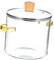 BESPORTBLE Glass Cooking Pot Clear Simmering Design High Glass Saucepan Soup Pot Convenient Handles for Family Cooking and Entertaining