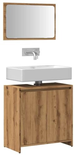 Somanki 2-TLG. Badmöbel-Set Artisan-Eiche Holzwerkstoff, Badezimmermöbel Set, Badezimmerschrank, Badschrank, Bathroom Furniture Sets, Bad Möbel Modern Set, Badmöbel - 856068